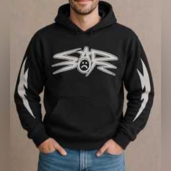 Sad Boyz Black and White Men’s Black Hoodie(Size XXL) - Picture 8 of 8